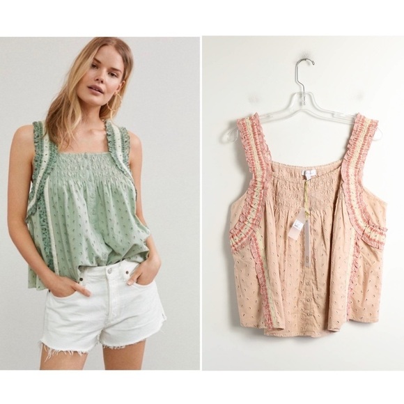 House of Harlow 1960 Tops - NWT House of Harlow pink peasant top cottagecore blouse eyelet old rose cotton